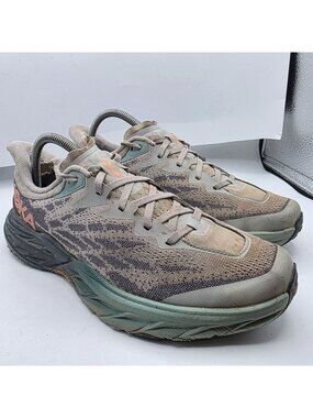 Hoka One One Speedgoat 5 Womens Size 10 Gray Blue Athletic Shoes Vibram Casual